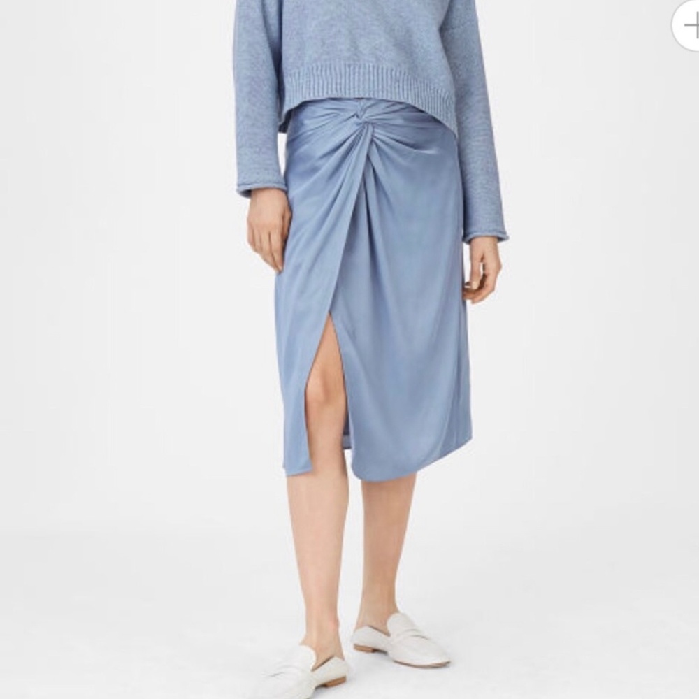 CLUB MONACO BLUE SILK MIDI SKIRT Worn Once